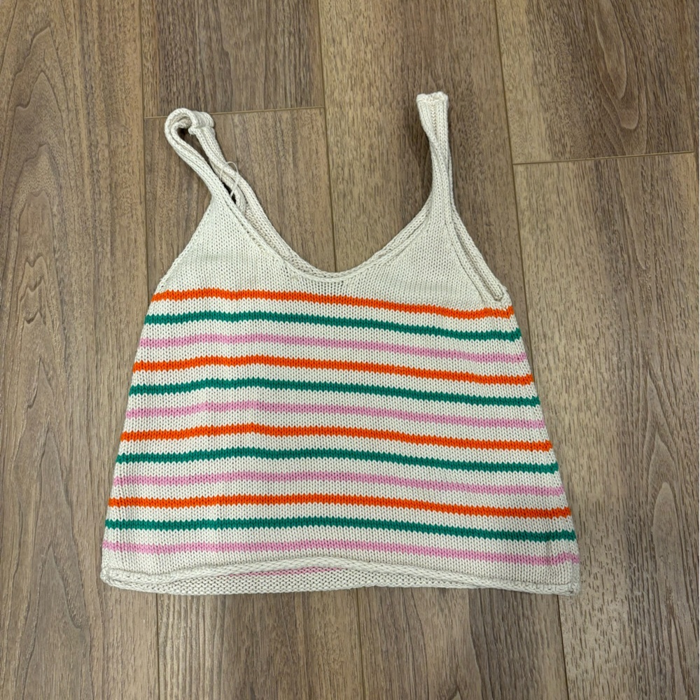 Zara Striped Knit Sweater Tank Top